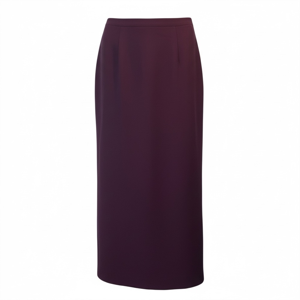 LEILEI SILK Women's size L Silk Blend Lined Purple Burgundy Pencil Maxi  Skirt